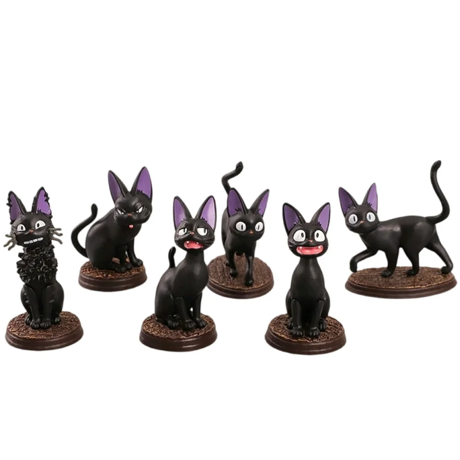 Kids Toys Jiji - 6개 세트 만화 검은 고양이 지지
