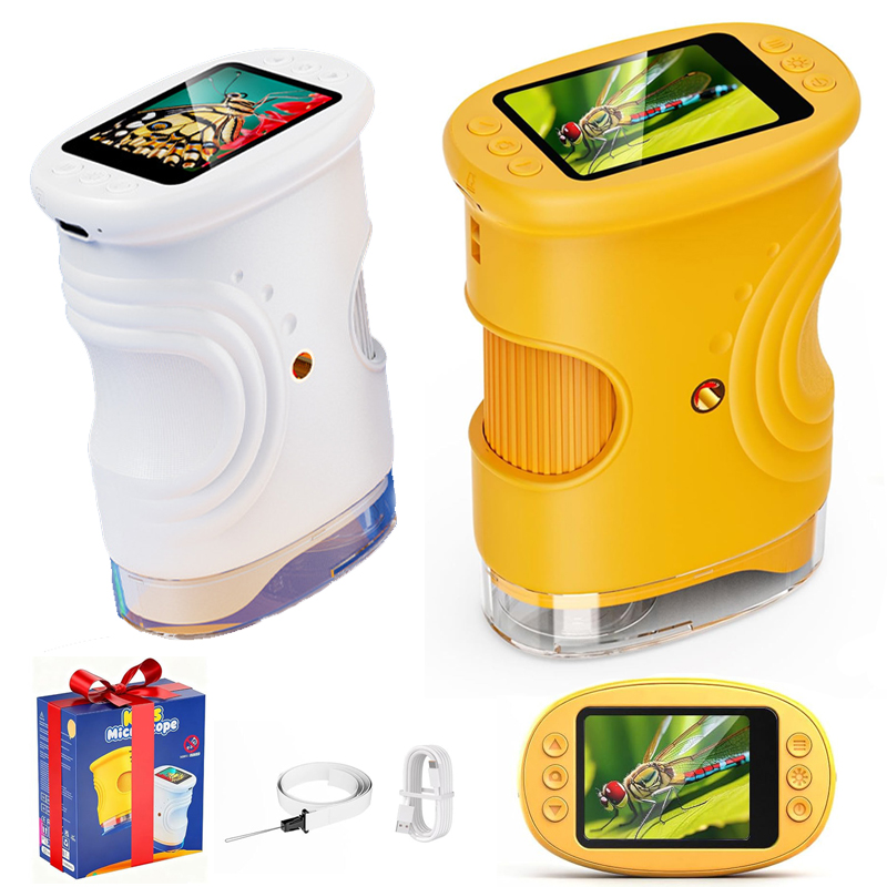 Microscope Kids Science - 1000배율 충전식 어린이 현미경 2.0인치 화면
