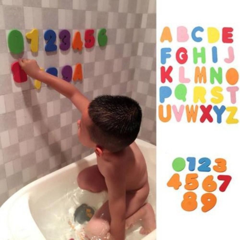 Bath Letter Number Foam - 36개 스티커 게임 (남녀공용) 수영장 놀이용