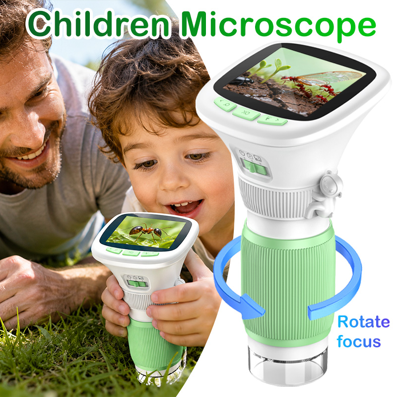 Microscope Kids Science - 어린이 휴대용 디지털 현미경 1000배율 2.4인치