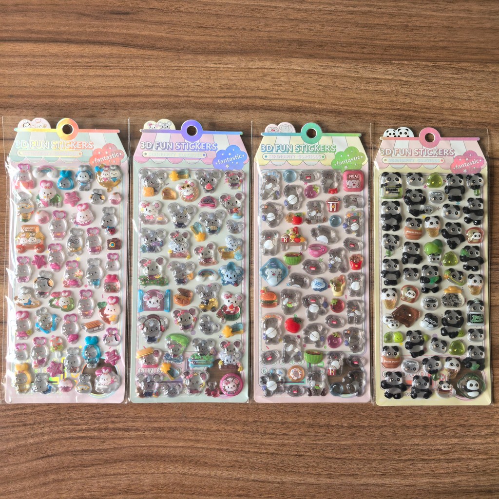 4개입 3D 엠보싱 크리스탈 동물 스티커 - 배낭, 필 - Kids Toys In Store 리뷰 및 가격