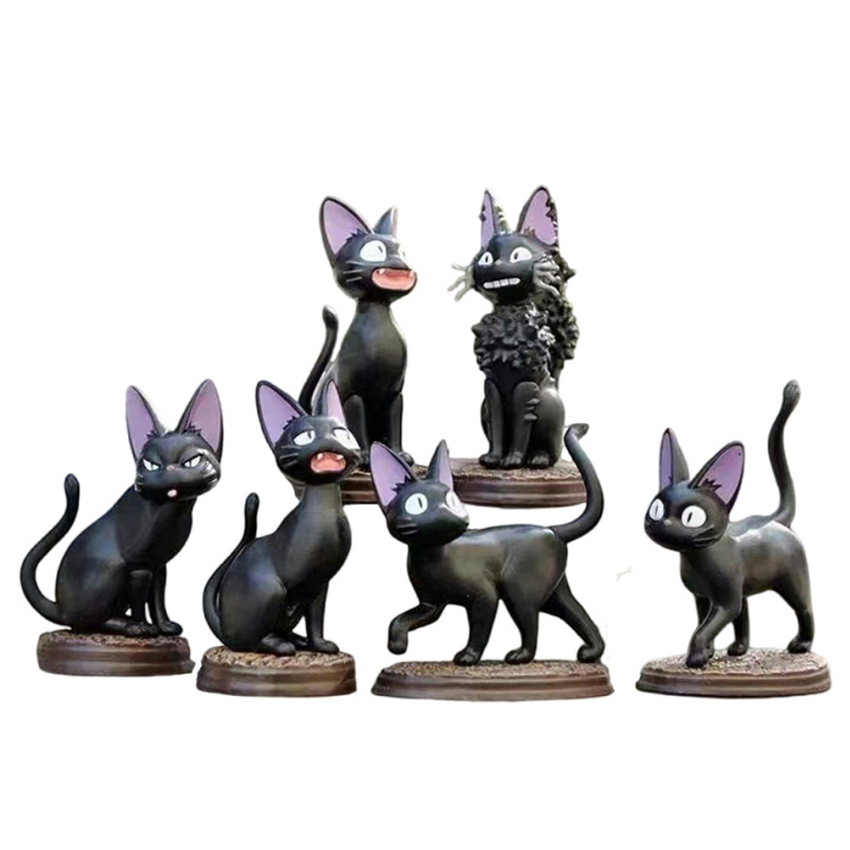 6 개/대 만화 검은 고양이 Jiji Gigi 그림 P - Kids Toys Jiji 리뷰 및 가격
