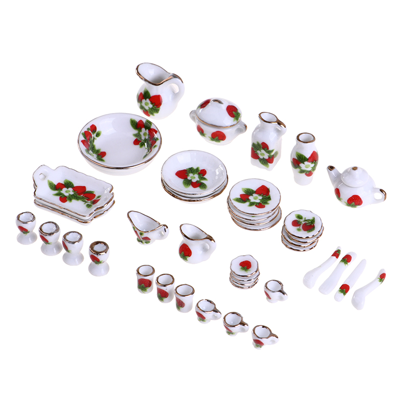 1:12 미니어처 인형 집 꽃 패턴 도자기, 커피 차  - Dollhouse Furniture Set 리뷰 및 가격