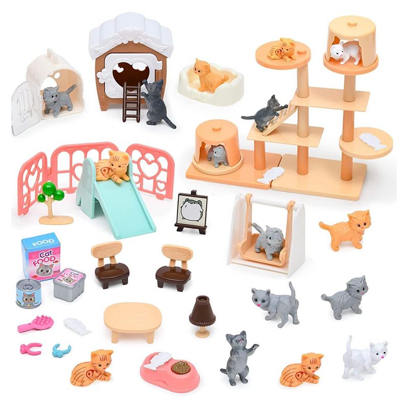 고양이 부품 애완 동물 세트 카와이 항목 어린이 장난감 - Dollhouse Furniture Set 리뷰 및 가격
