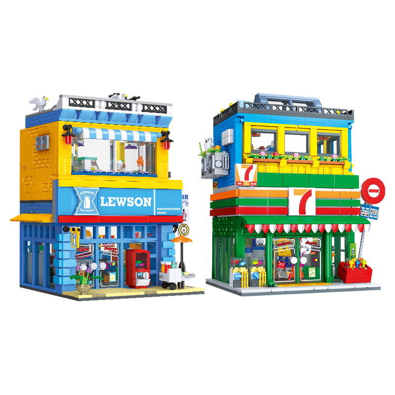 1263+PCS 거리 풍경 편의점 MOC 빌딩 블록 소 - Kids Toys In Store 리뷰 및 가격