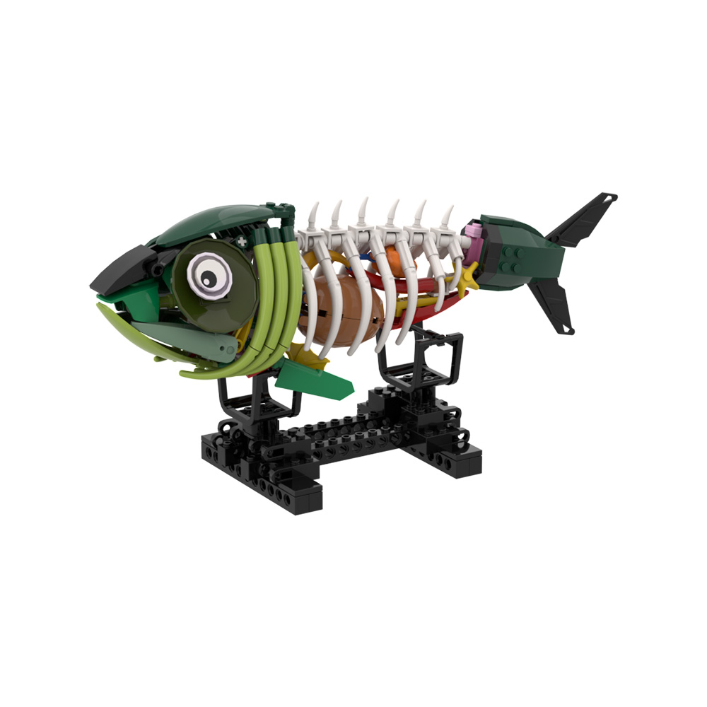 MOC 좀비 물고기 모델 빌딩 블록 공포 뼈 물고기 바 - Kids Zombie Toys 리뷰 및 가격