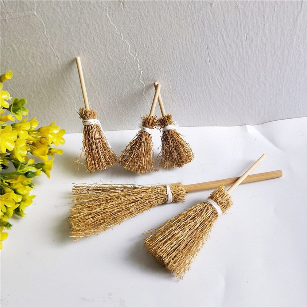 5개/가방 손으로 묶은 미니 빗자루 주방 정원 마녀 도 - Dollhouse Furniture Set 리뷰 및 가격